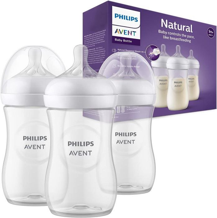 شیشه شیر نچرال PHILIPS AVENT ۲۶۰ میلی لیتر سه‌ تایی